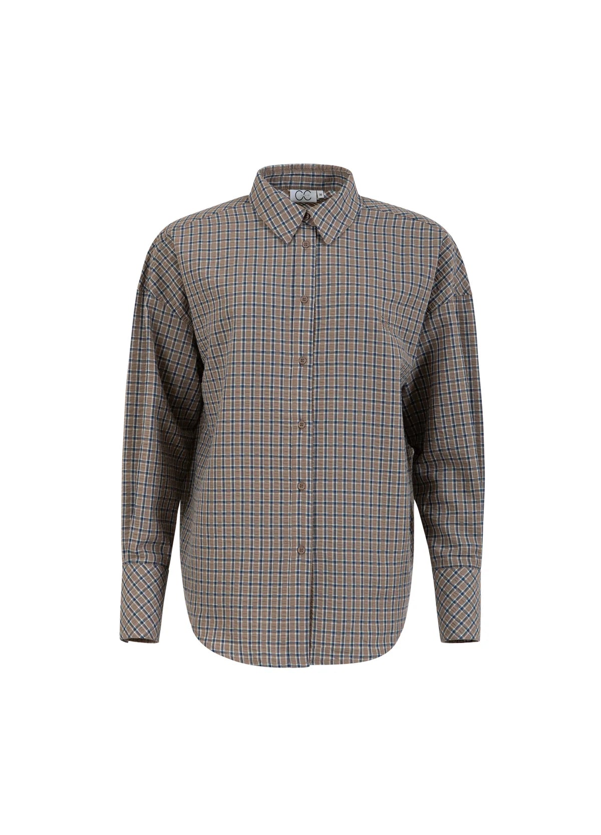 Gemma Loose Shirt in Brown Check