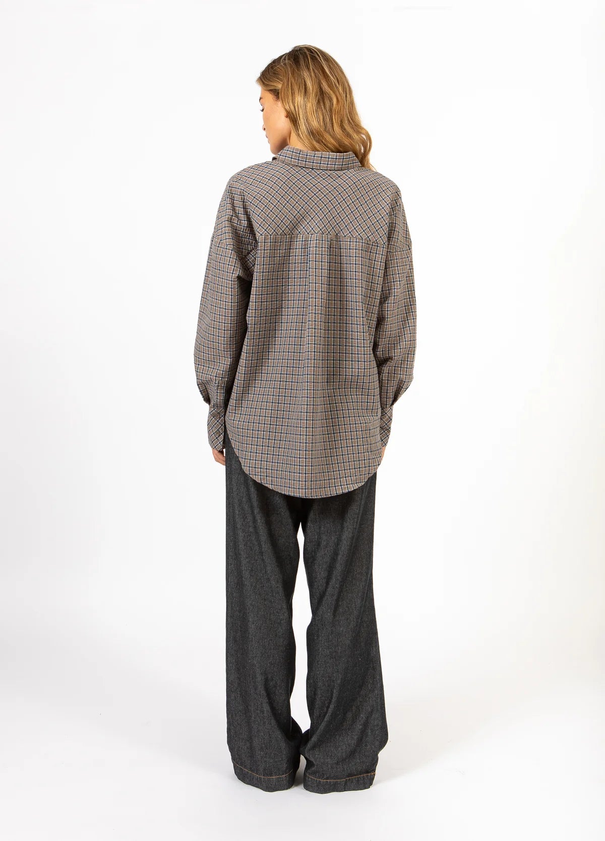 Gemma Loose Shirt in Brown Check