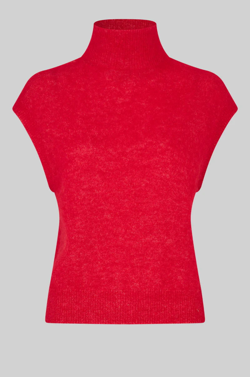 Anneleen Knit Vest in Goji Berry