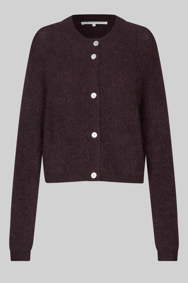 Second Female Andrea Cardigan in Chocolate Plum