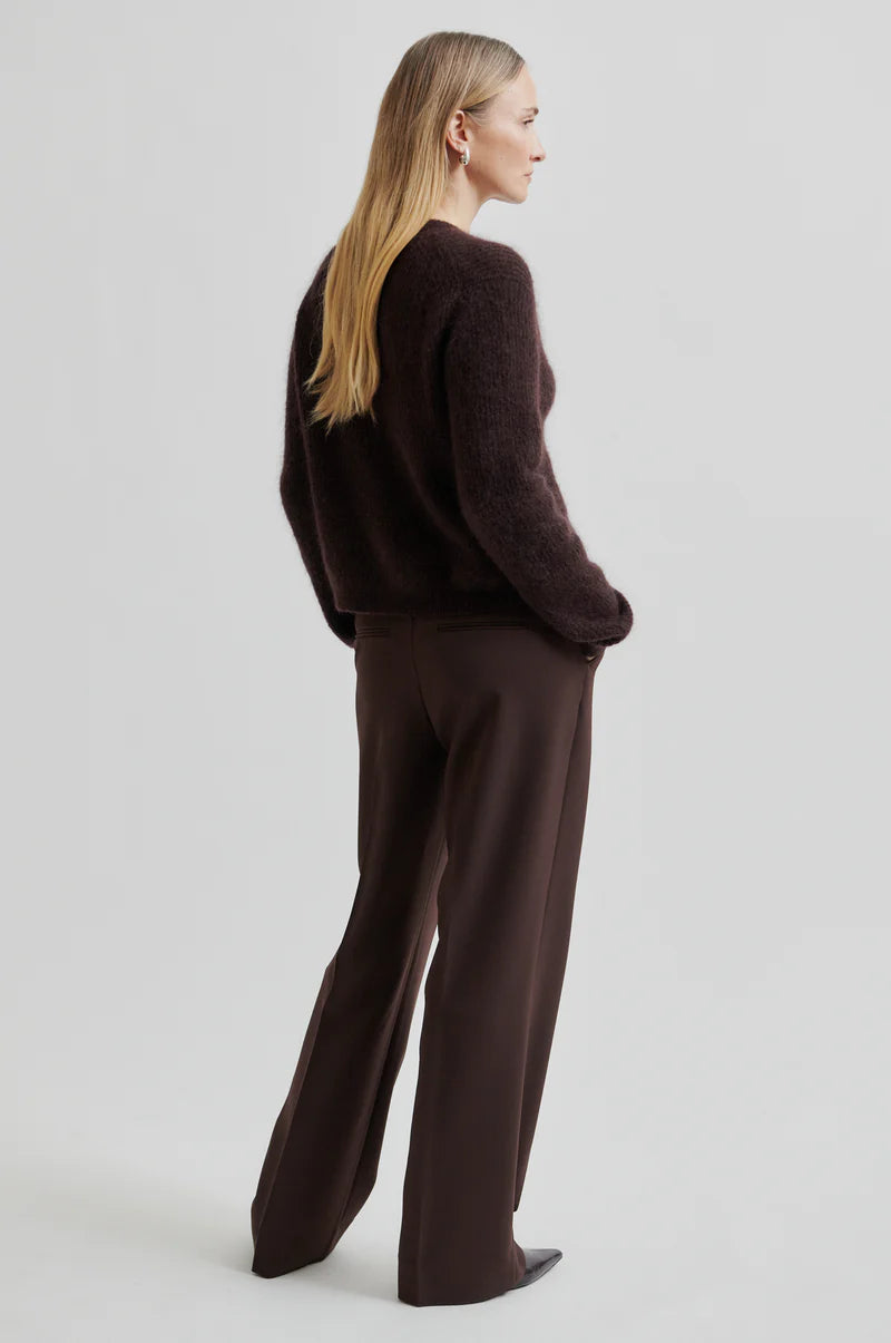 Second Female Andrea Cardigan in Chocolate Plum
