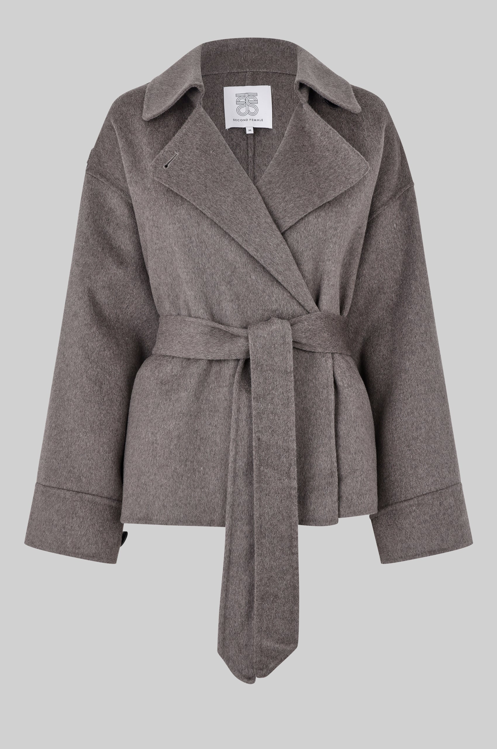 Wallace Belt Jacket Wool & Polyester in Mid Brown Melange