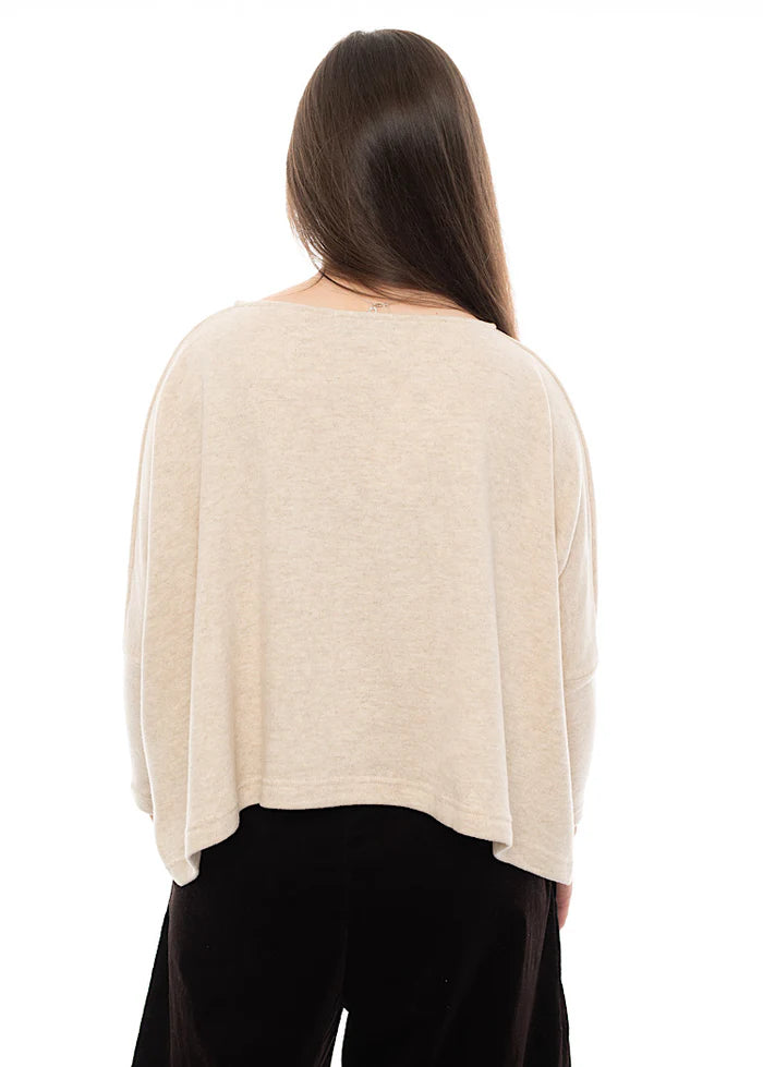 Kira M Jumper in soft cotton fleece in Luna Beige