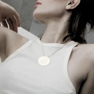 Dansk Theia Adjustable Mega Circle Necklace in Gold Plate