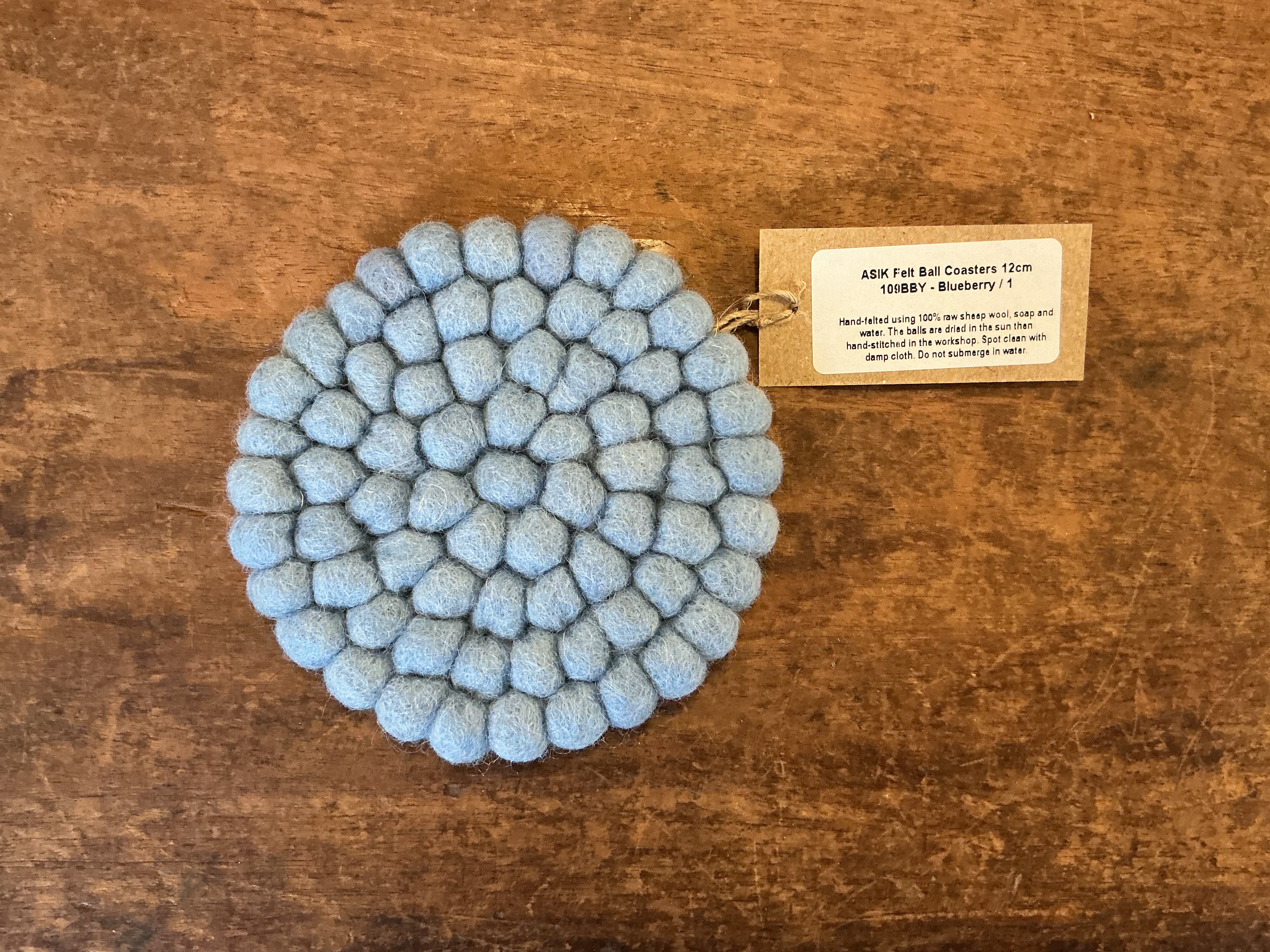 Aura Que Handmade Eco Felt Coaster Bluberry