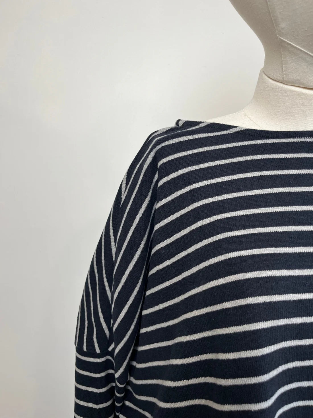 Martis Jumper in Dark Navy and Pale Grey stripe