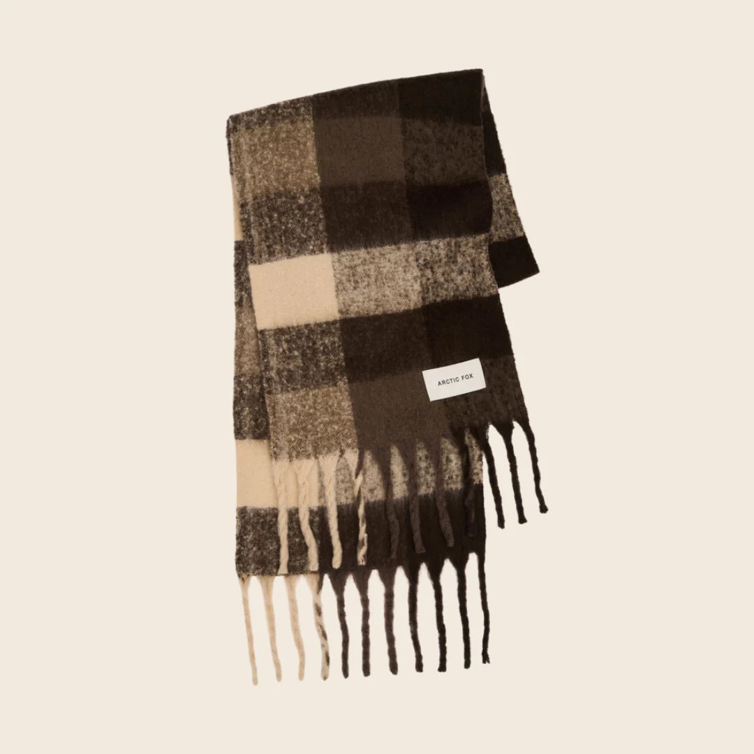The Reykjavik Scarf in Brown Check