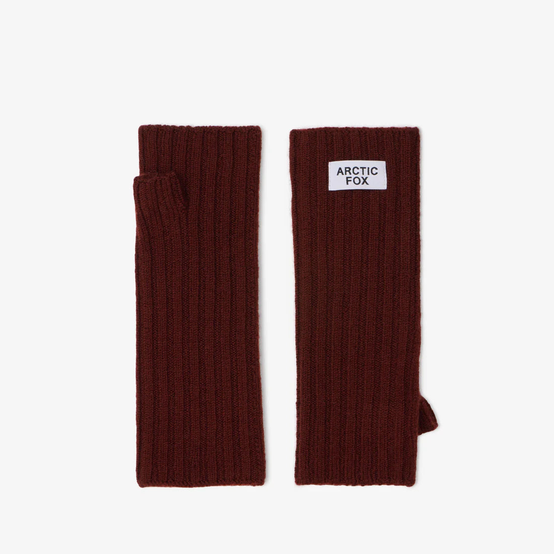 Merino Wool Fingerless Gloves in Dark Walnut Brown