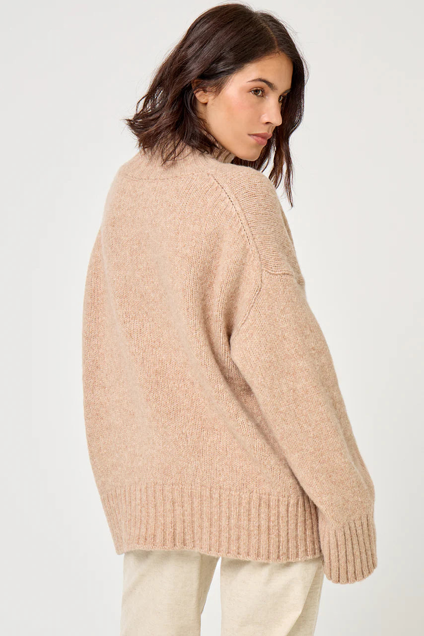 High Neck Pullover in Cappuccino