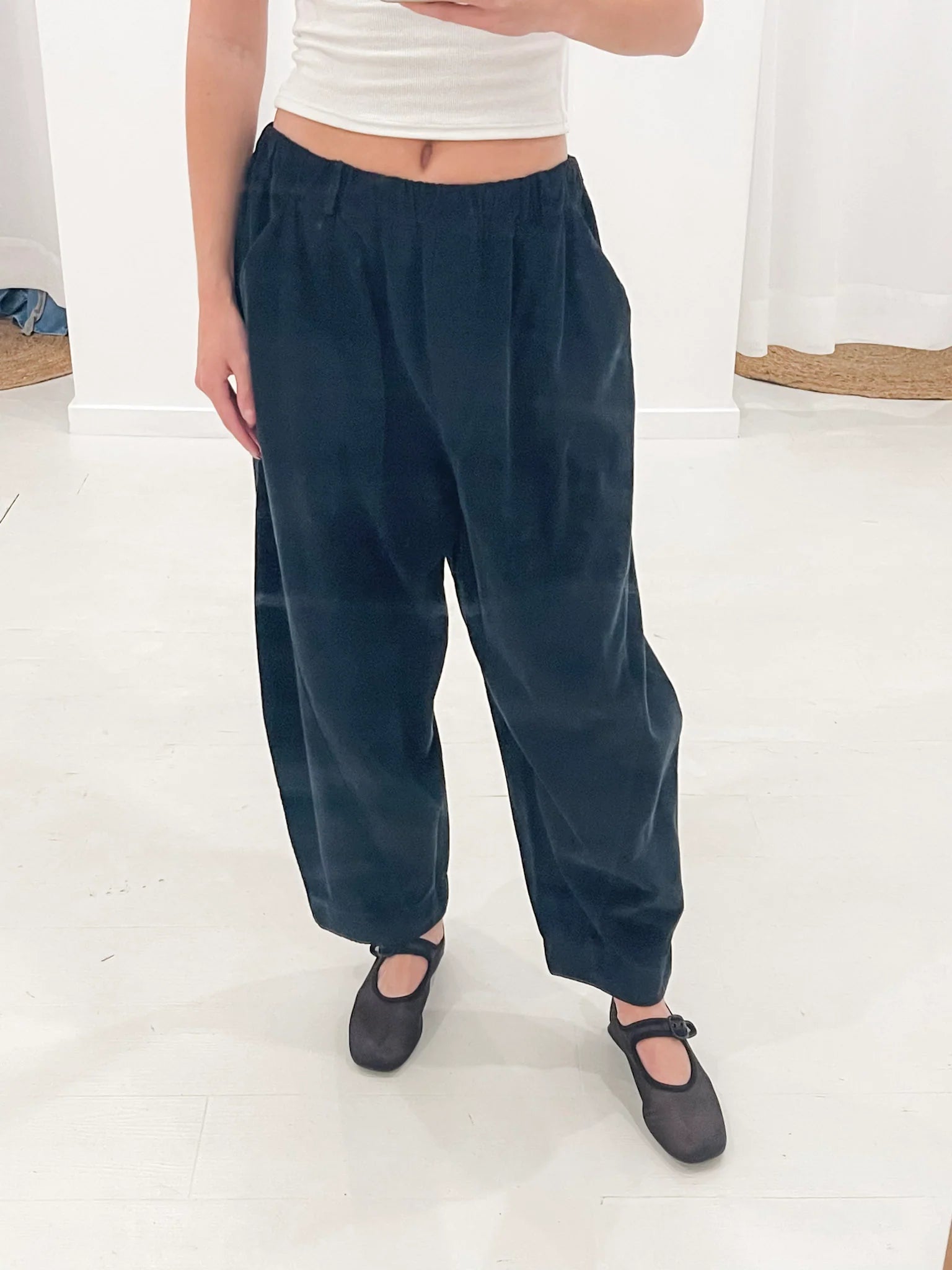 Olla Carrot Shape Baby Cord Trousers in Black