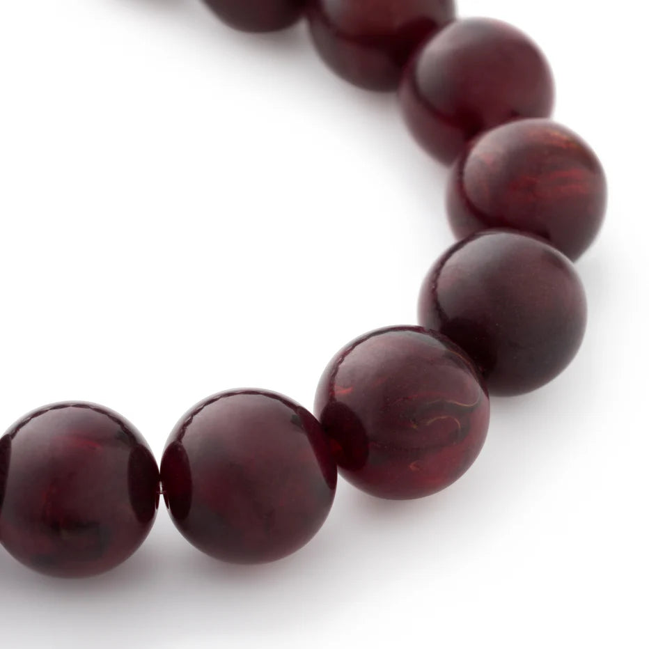 Mini Beads Flex Bracelet in Bordeaux Marble