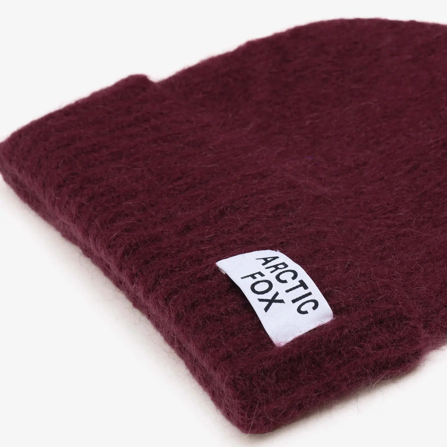 The Mohair Wool Beanie in Cherry Burgundy