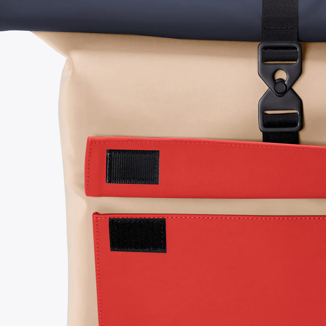 Jasper Medium Backpack in Light Almond- Red