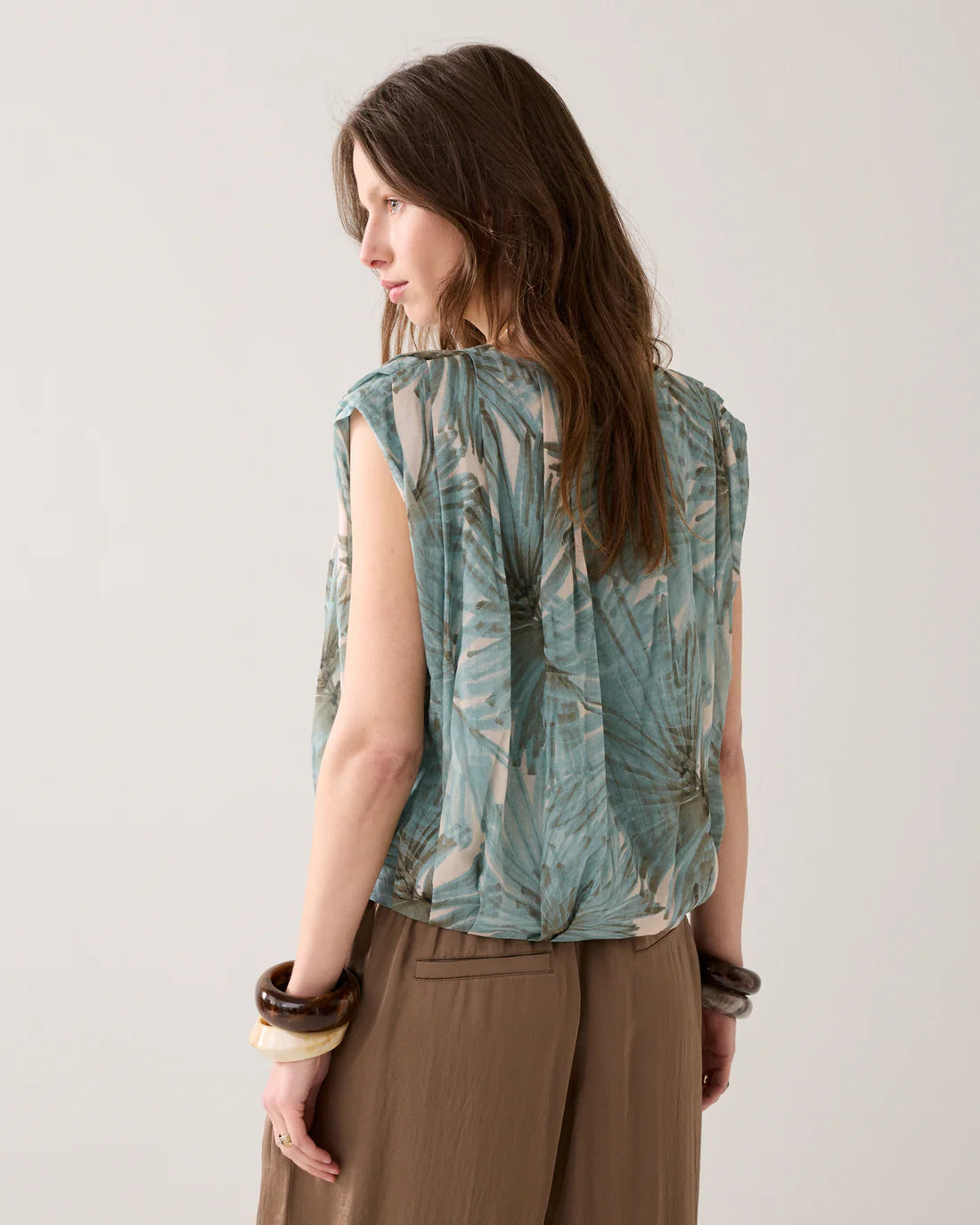 100% Cotton Sleeveless Blouse Glacier Blue