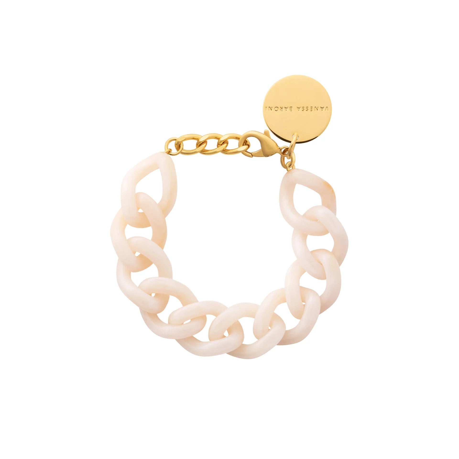 Flat Chain Bracelet in Latte Marble