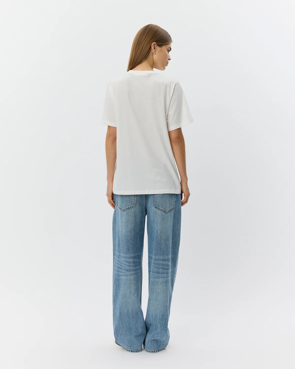 White Cotton Printed Tee