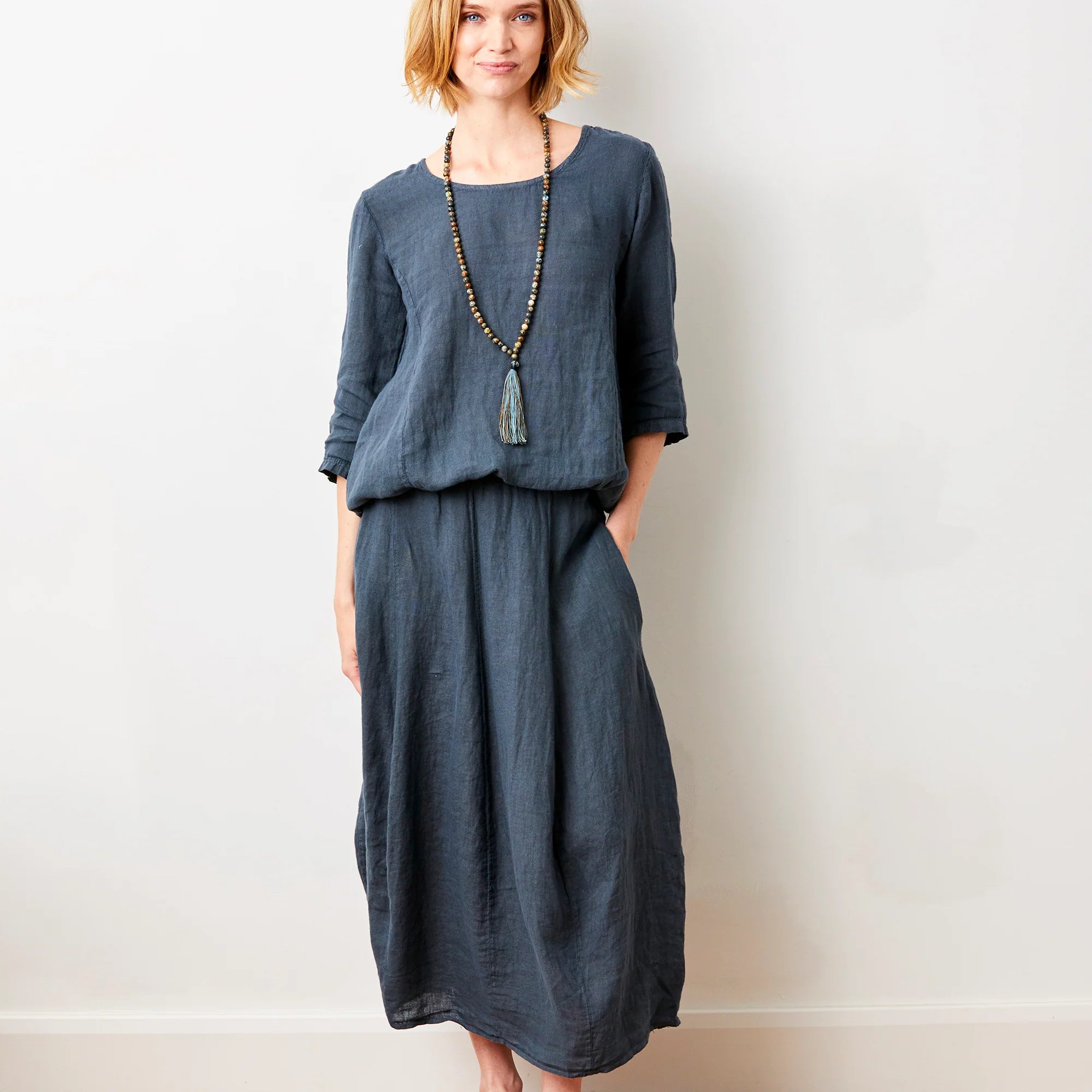 100% Linen Solene Bubble Shaped Skirt