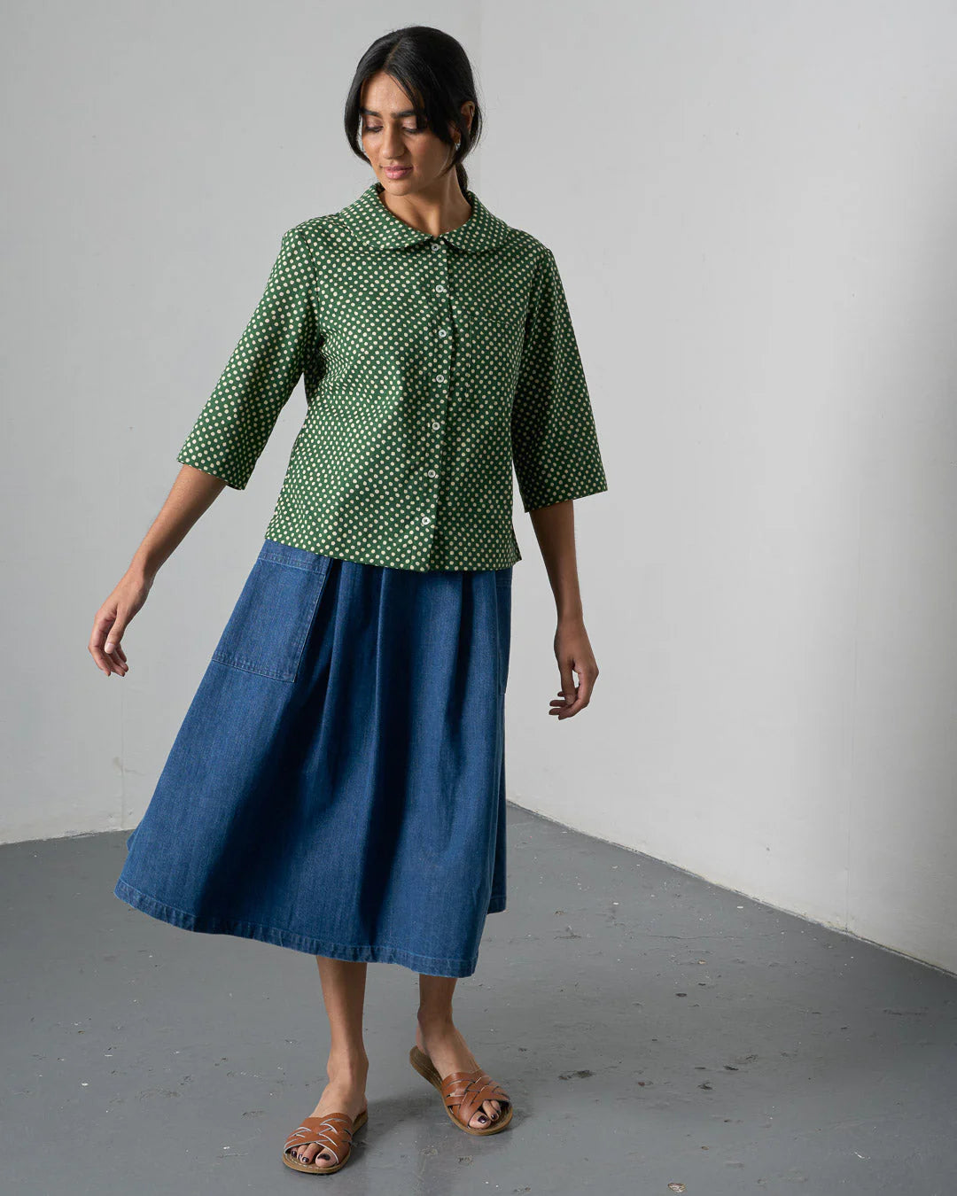 100% Cotton Rowan Green Dot Shirt