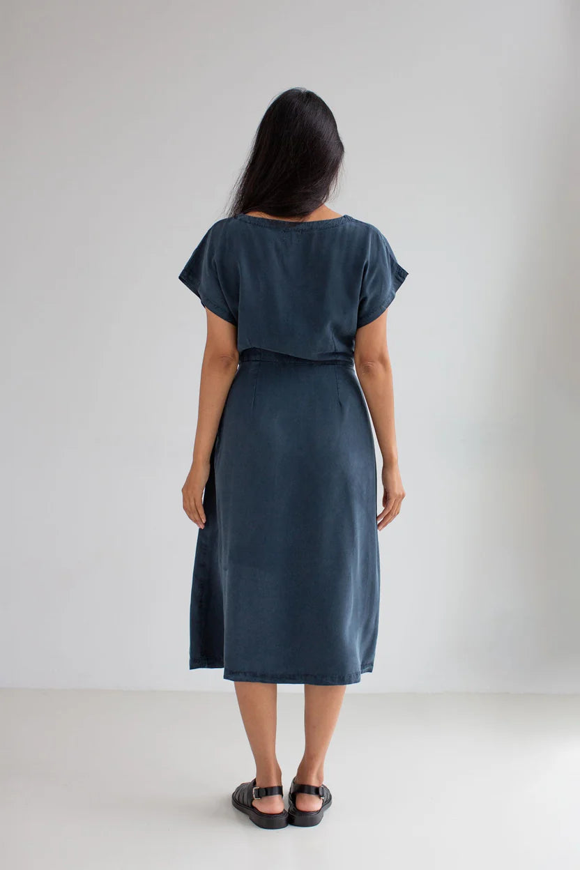 Comte Dress in Navy Lagoon 100% Tencel
