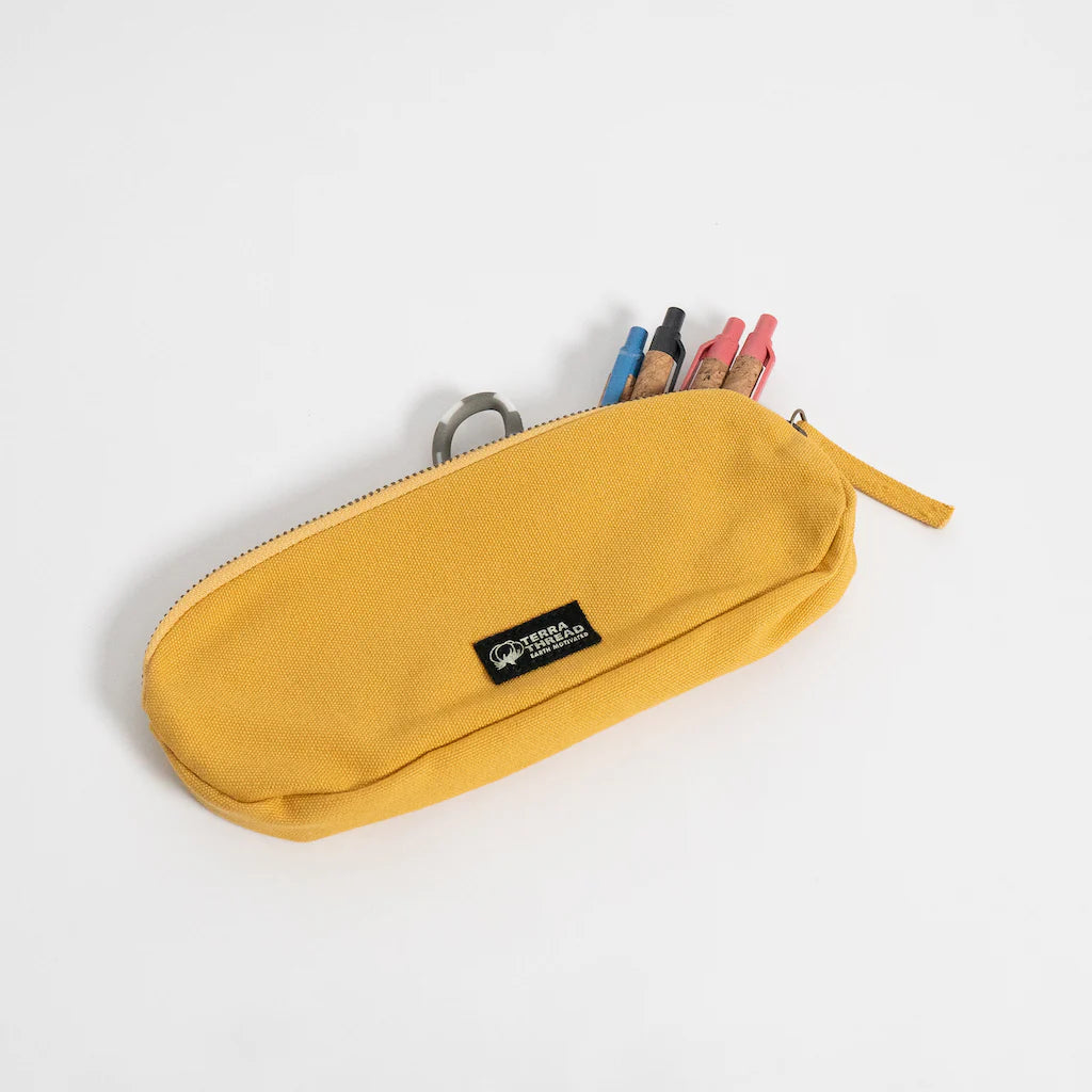 Terra Thread Organic Cotton Pencil Case Mustard Yellow