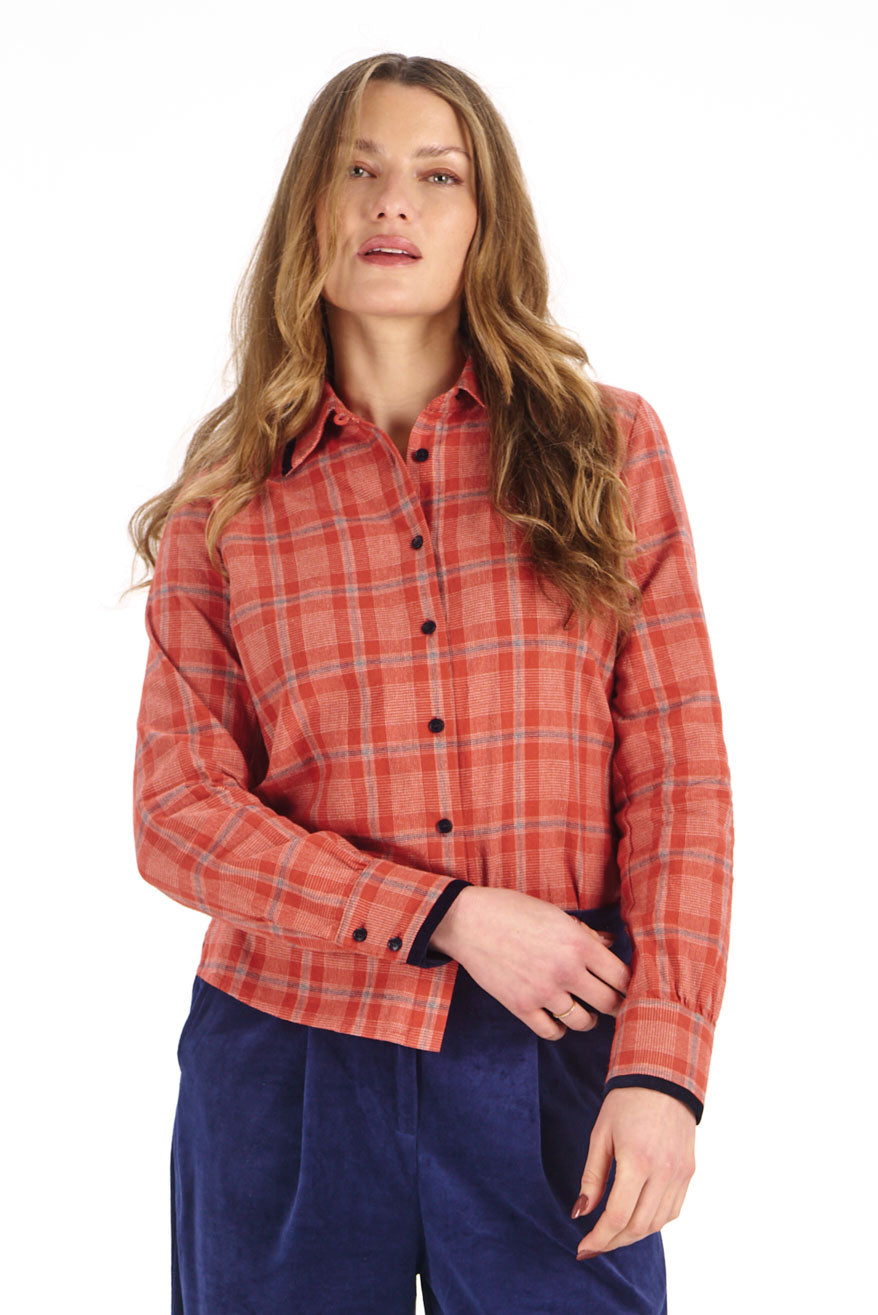 Kenji Shirt in Red Check