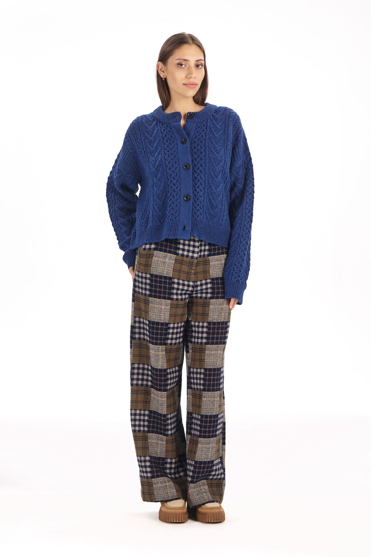 100% Lambswool Charlie Cardigan in navy