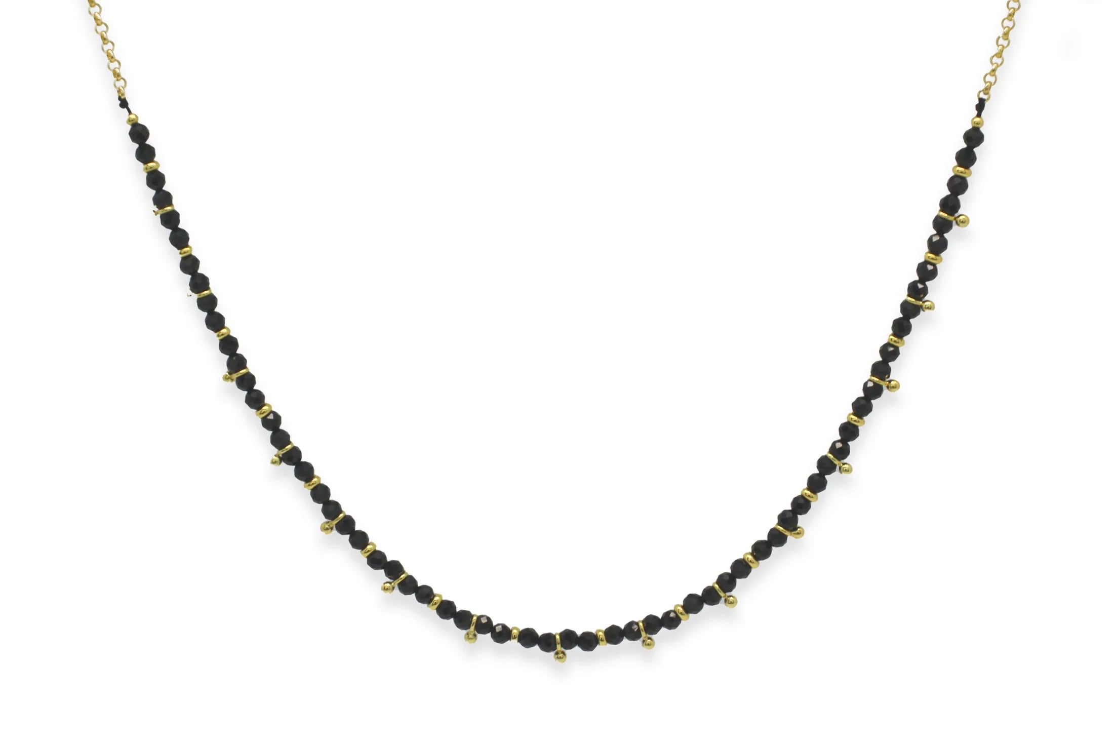 Salus Black Spinel Gold Gemstone Necklace