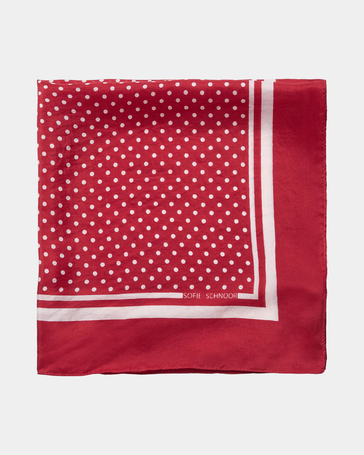 100% Silk Red Spot Scarf