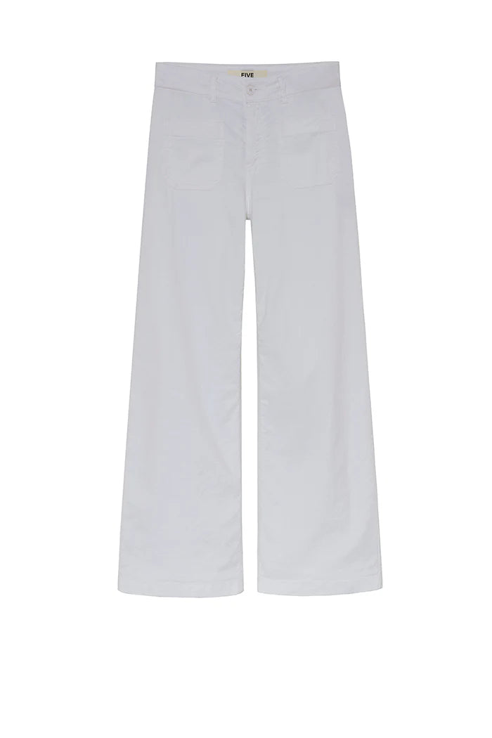 Lucia Linen and Cotton Trousers in White
