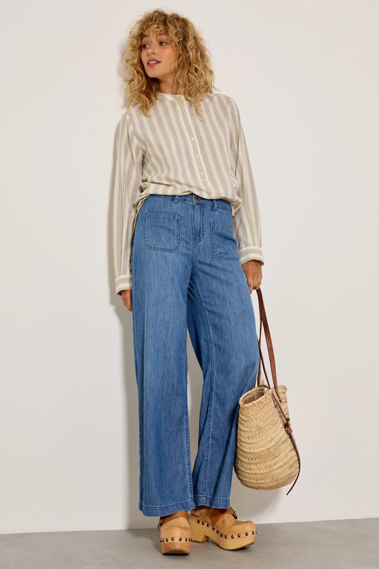 Lucia 100% Cotton Super Soft Denims in Medium Blue