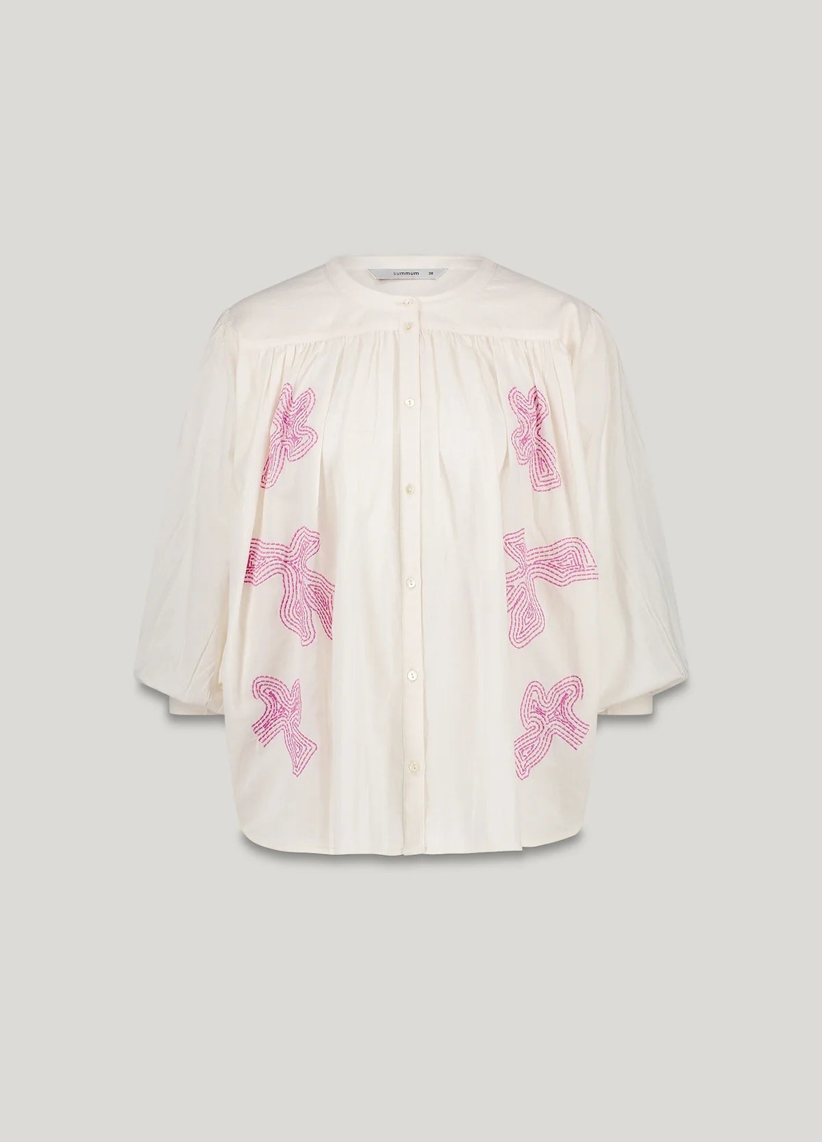 Oversized Cotton Voile Top in Ivory