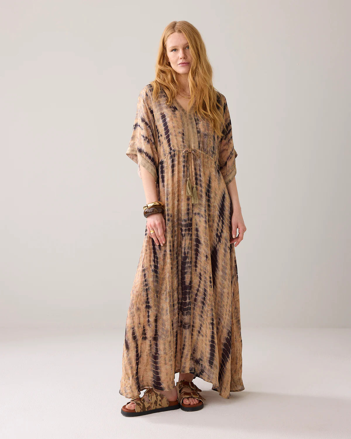 100% Viscose Muticolour Maxi Dress