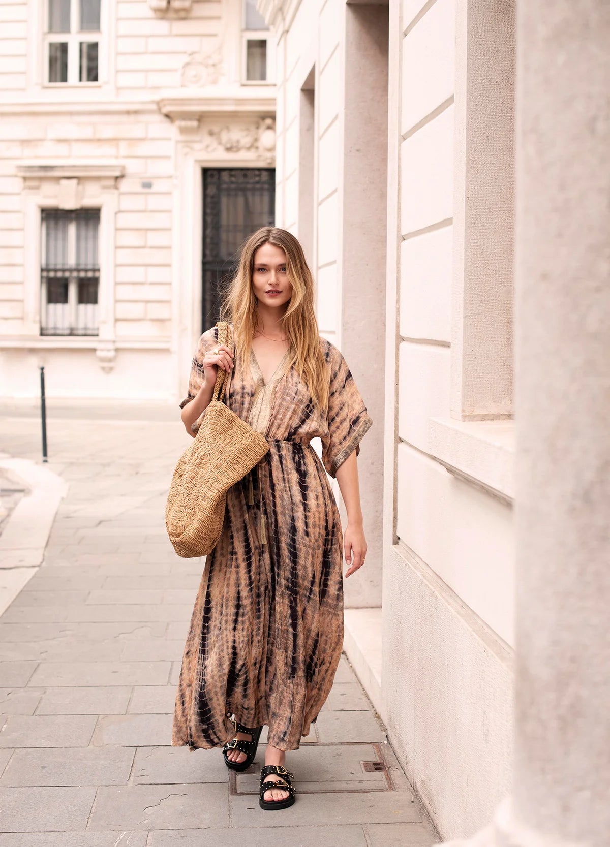 100% Viscose Muticolour Maxi Dress