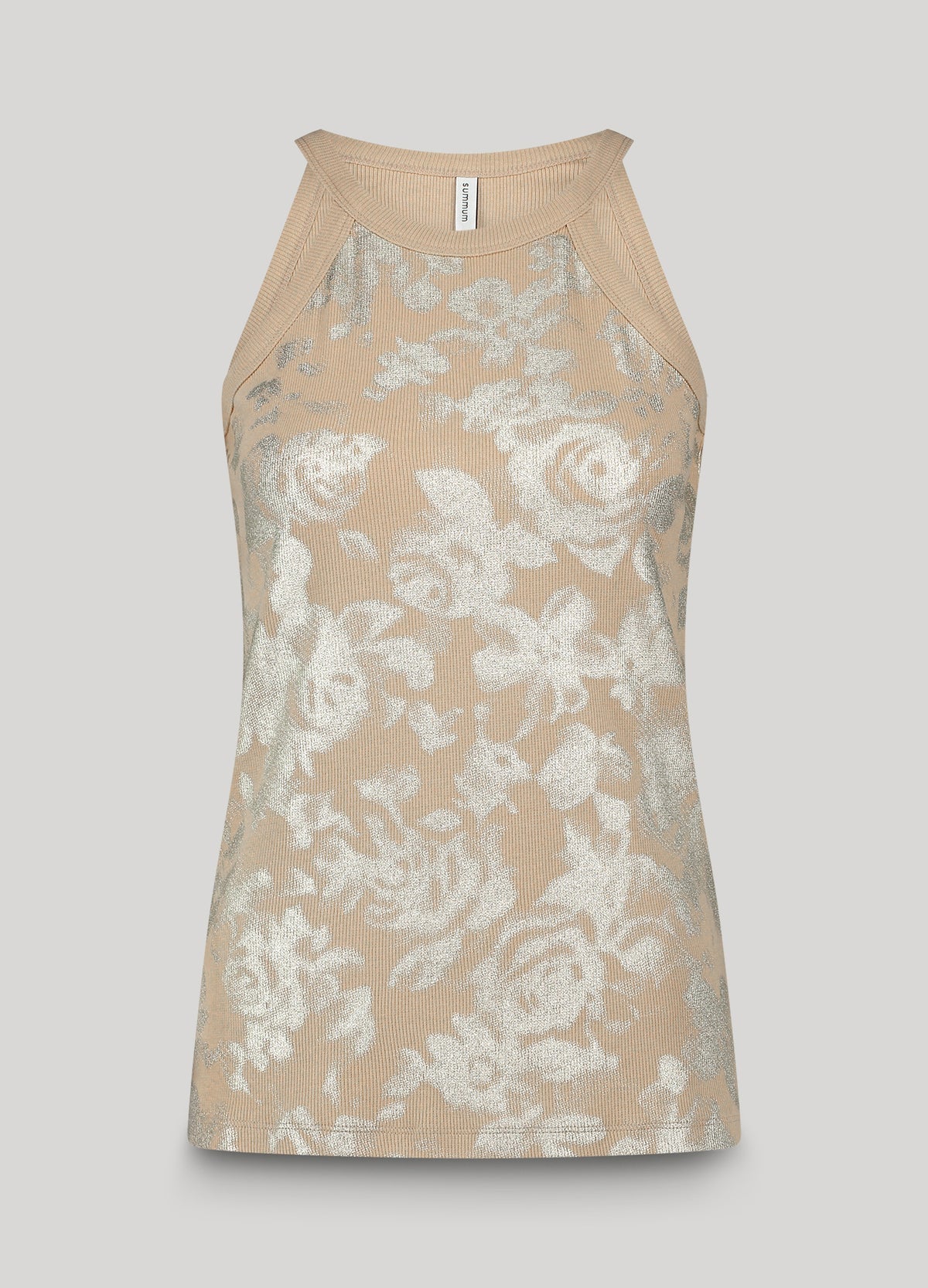 Halter Printed Top in Beige
