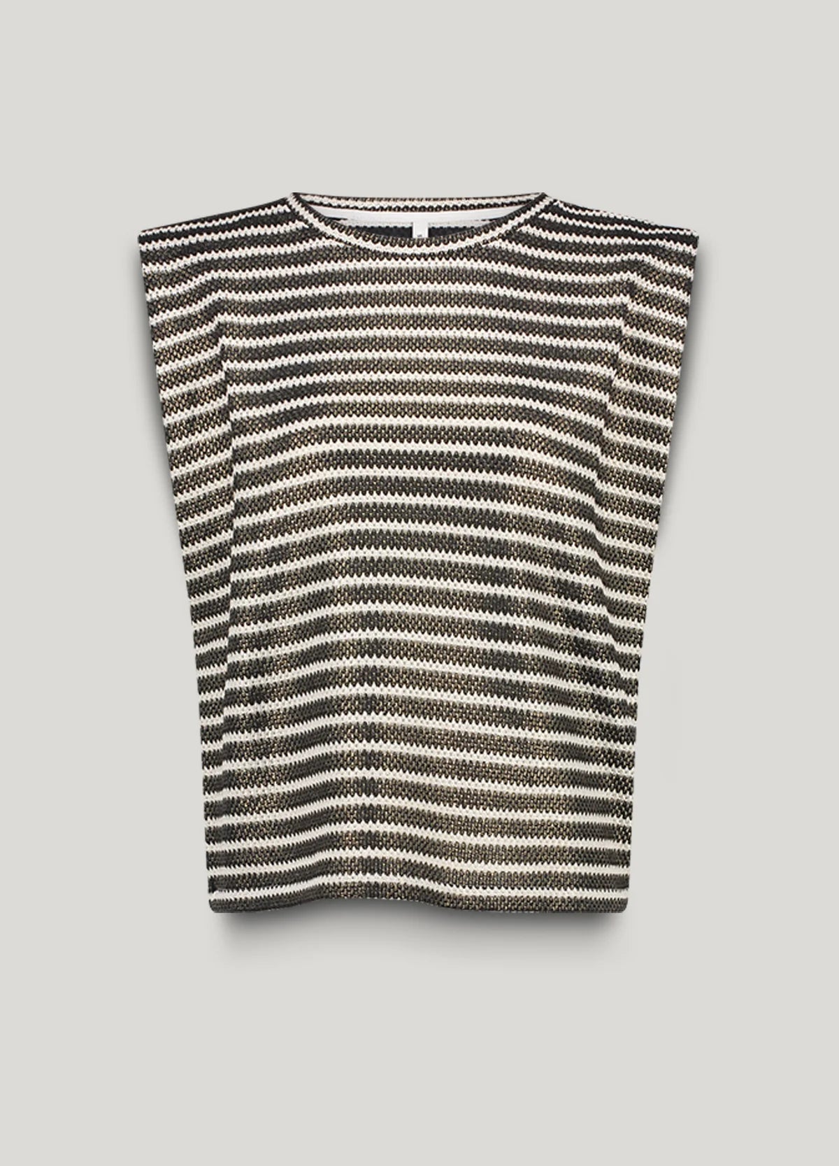 Knitted Sleeveless Top in Black and Ivory