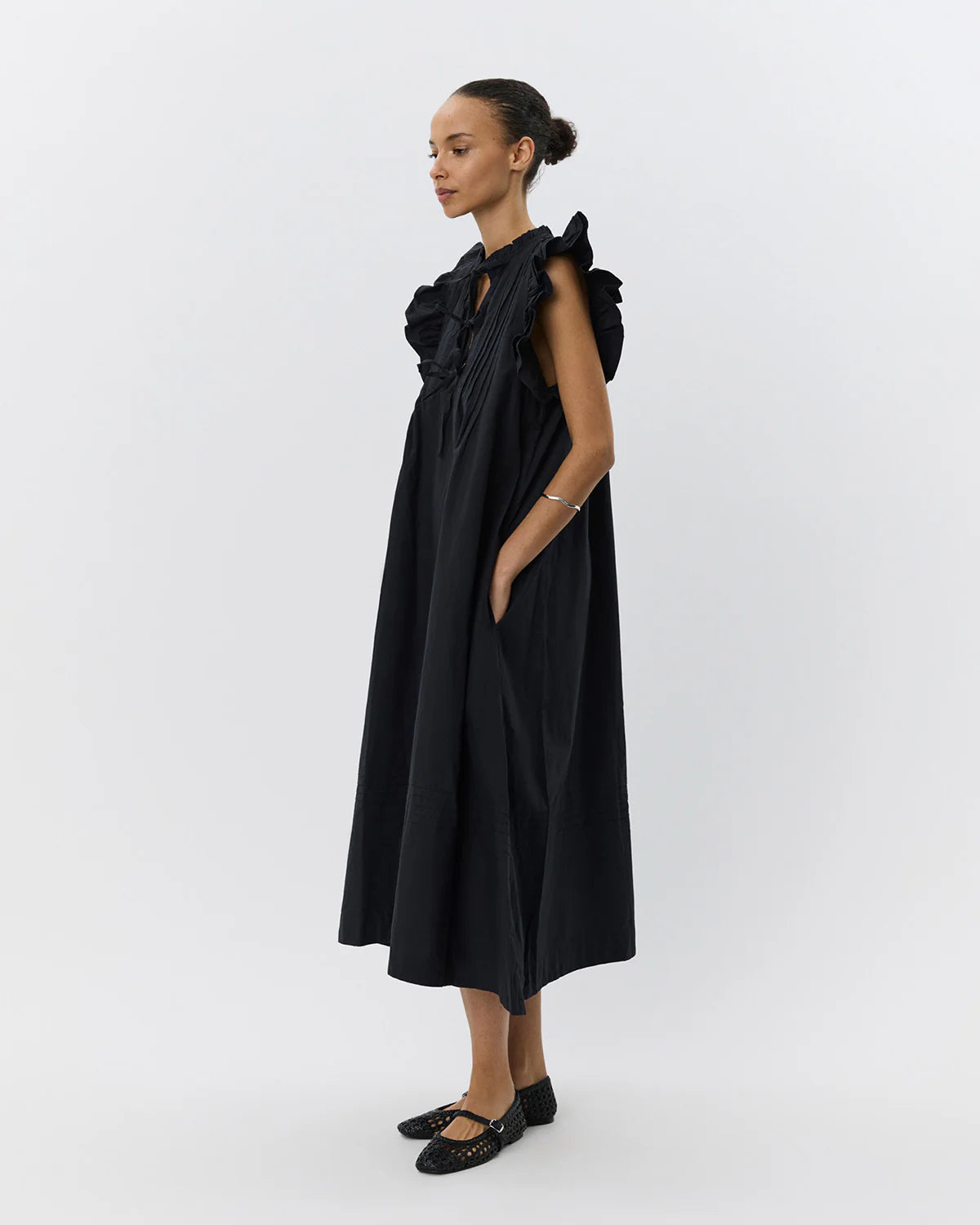 100% Cotton Otilila Dress in Black