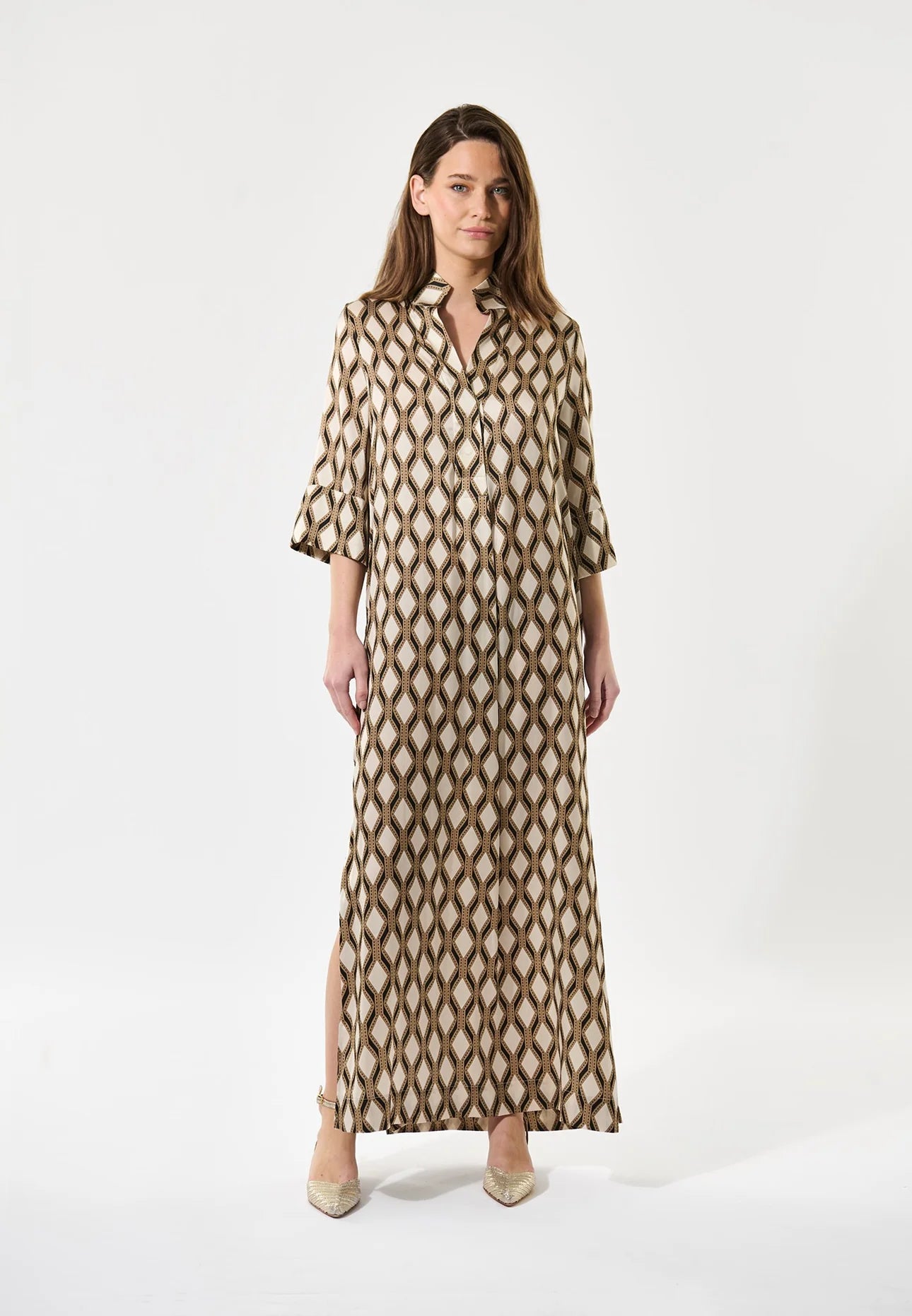 Helga 100% Silk Kimono Dress in Brilliante Graphic