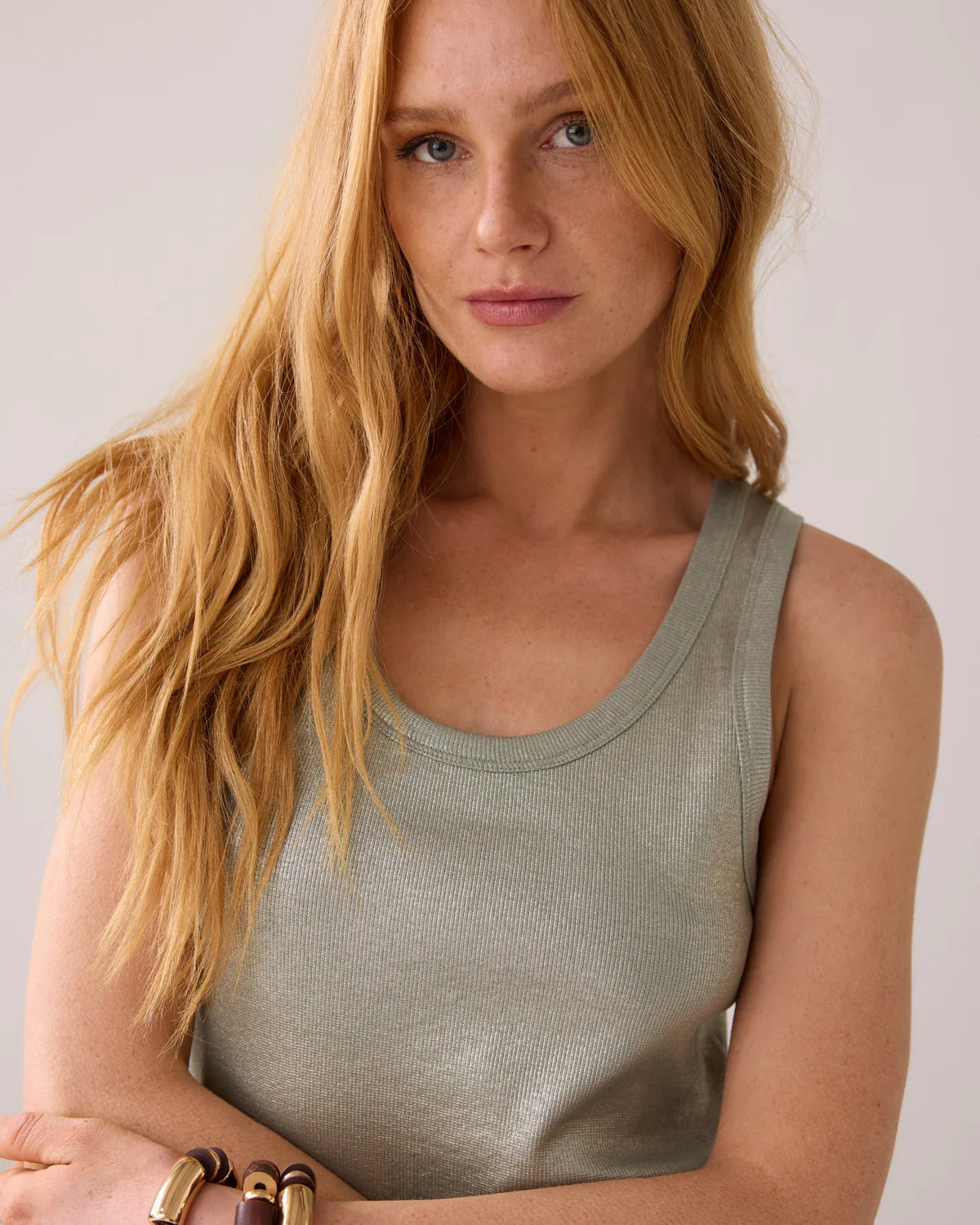 Cotton Rib Tanktop in Mint Breeze