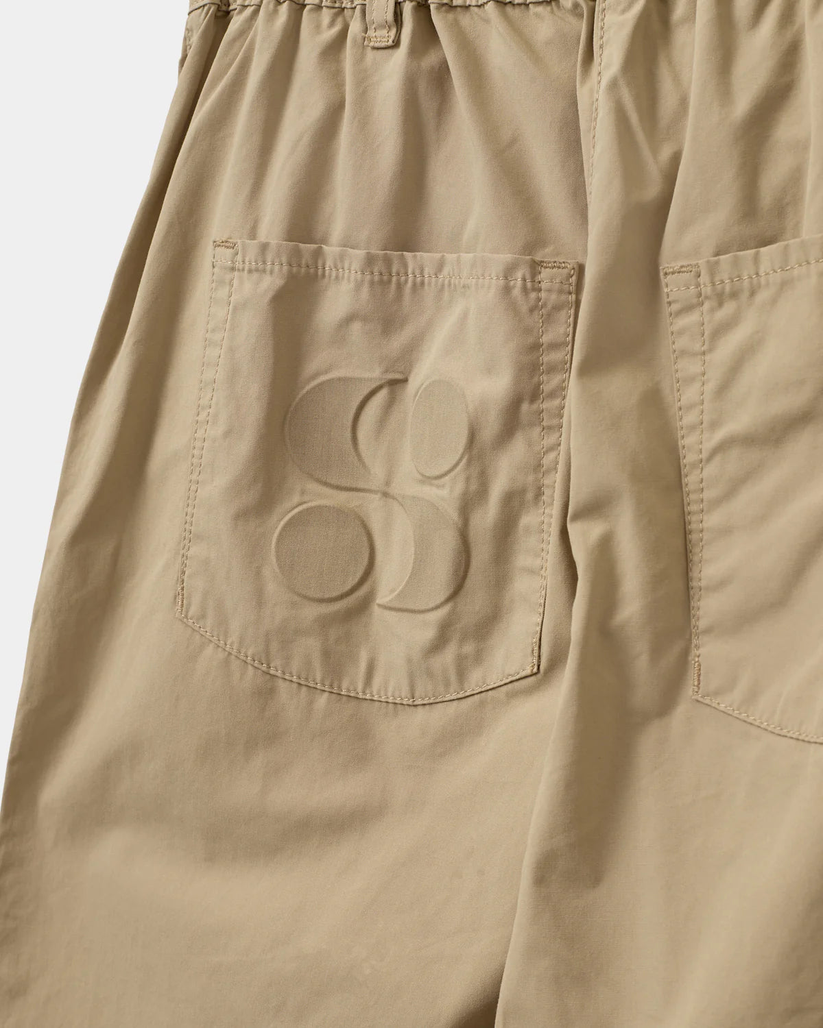 Reine 100% Cotton Wide Legged Cargo Trousers in Dark Sand