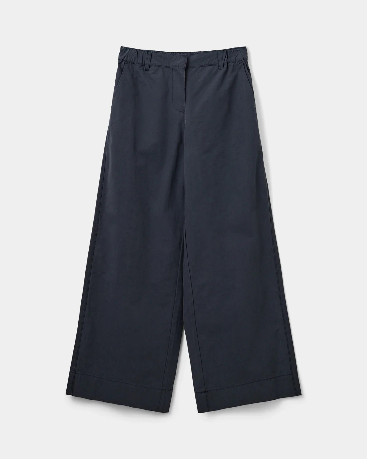 Reine 100% Cotton Wide Legged Cargo Trousers in Navy