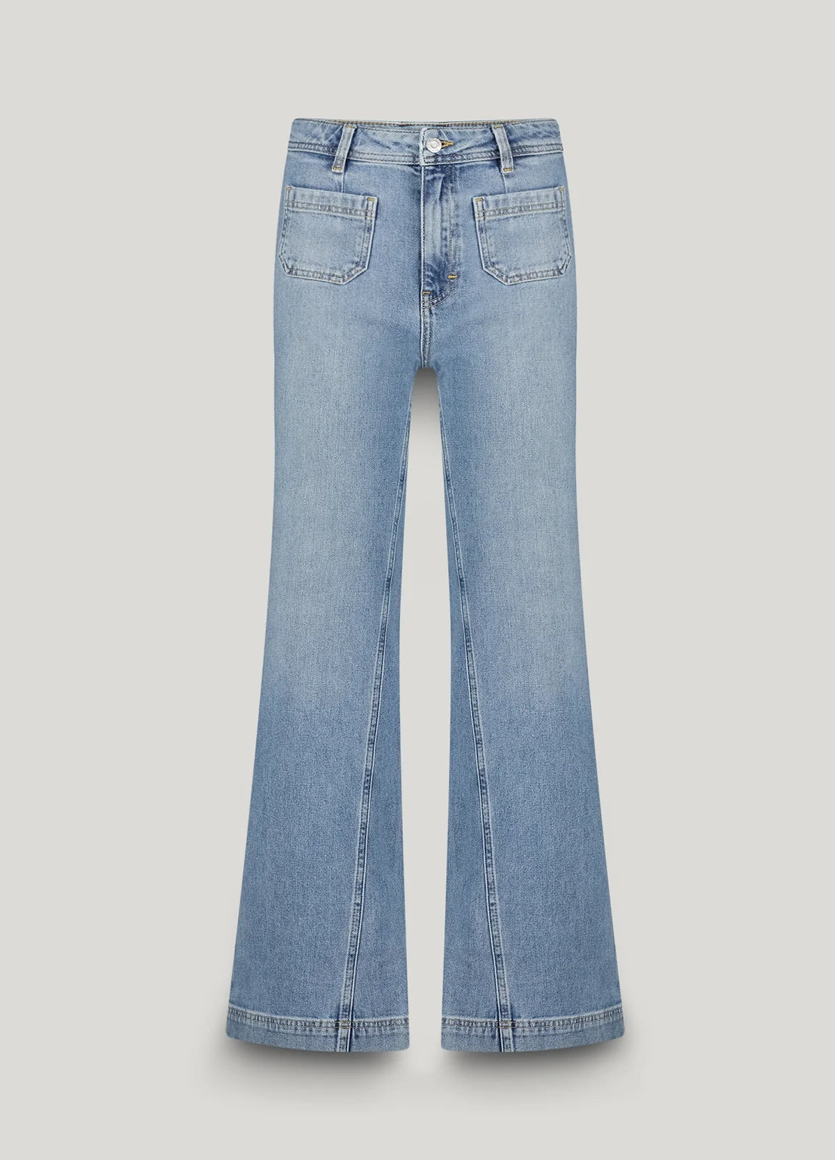 Flared Denim Jeans in Vintage Blue