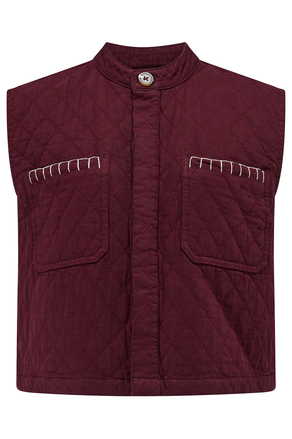 Quilted Pablo Waistcoat in Mulberry