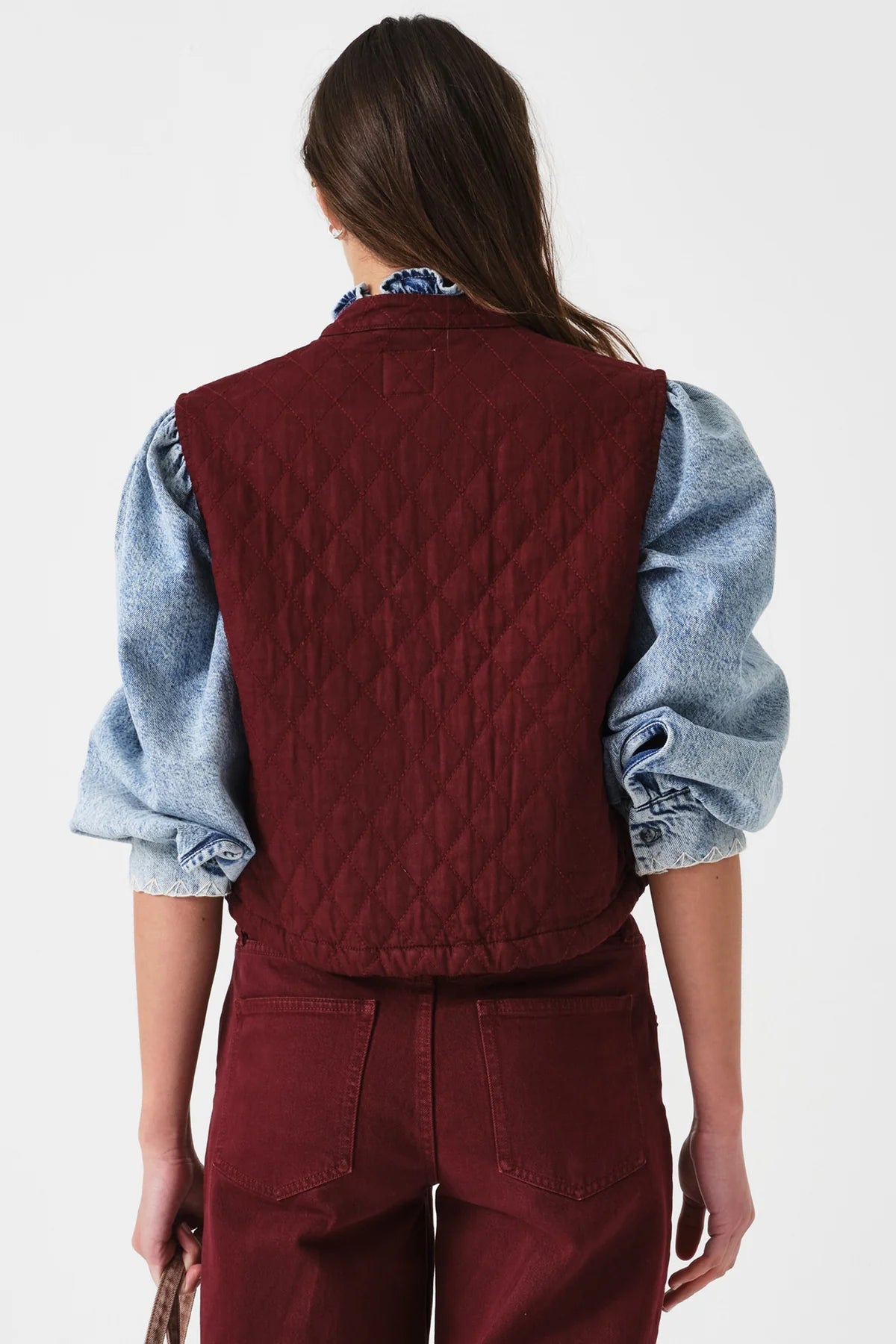 Quilted Pablo Waistcoat in Mulberry