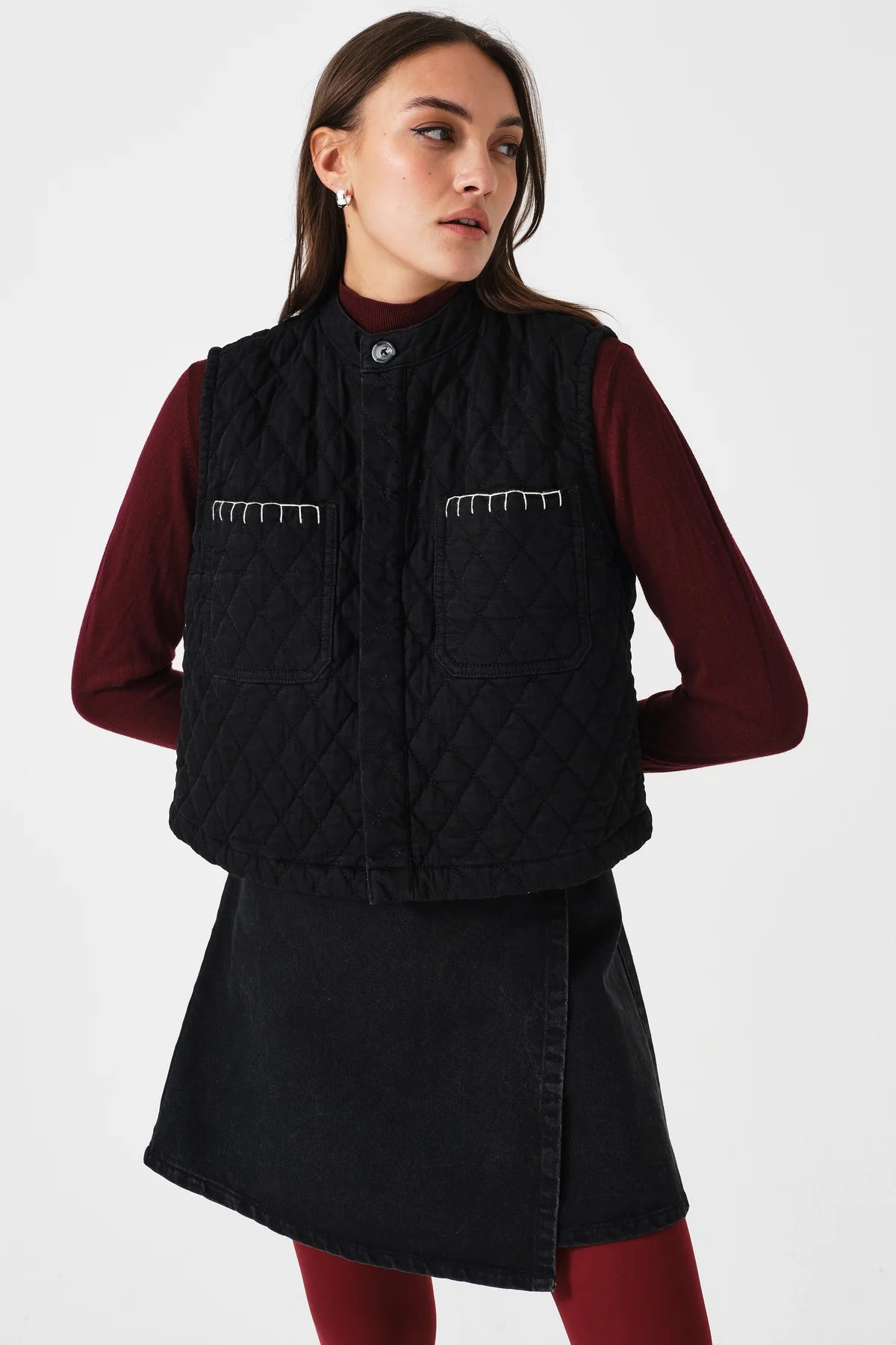 Quilted Pablo Waistcoat in Black
