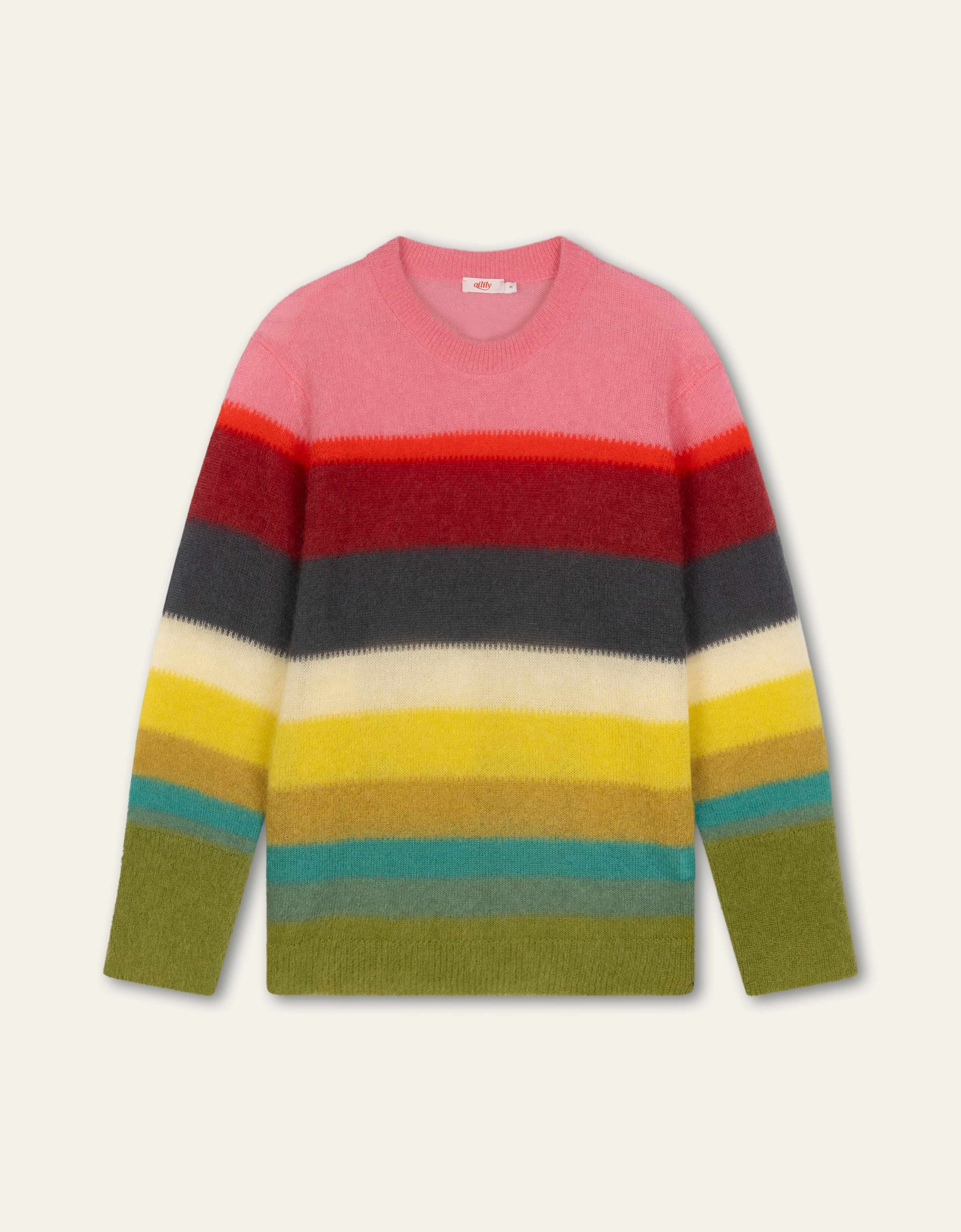 Kilda Knitted Crew Jumper in Aurora Red