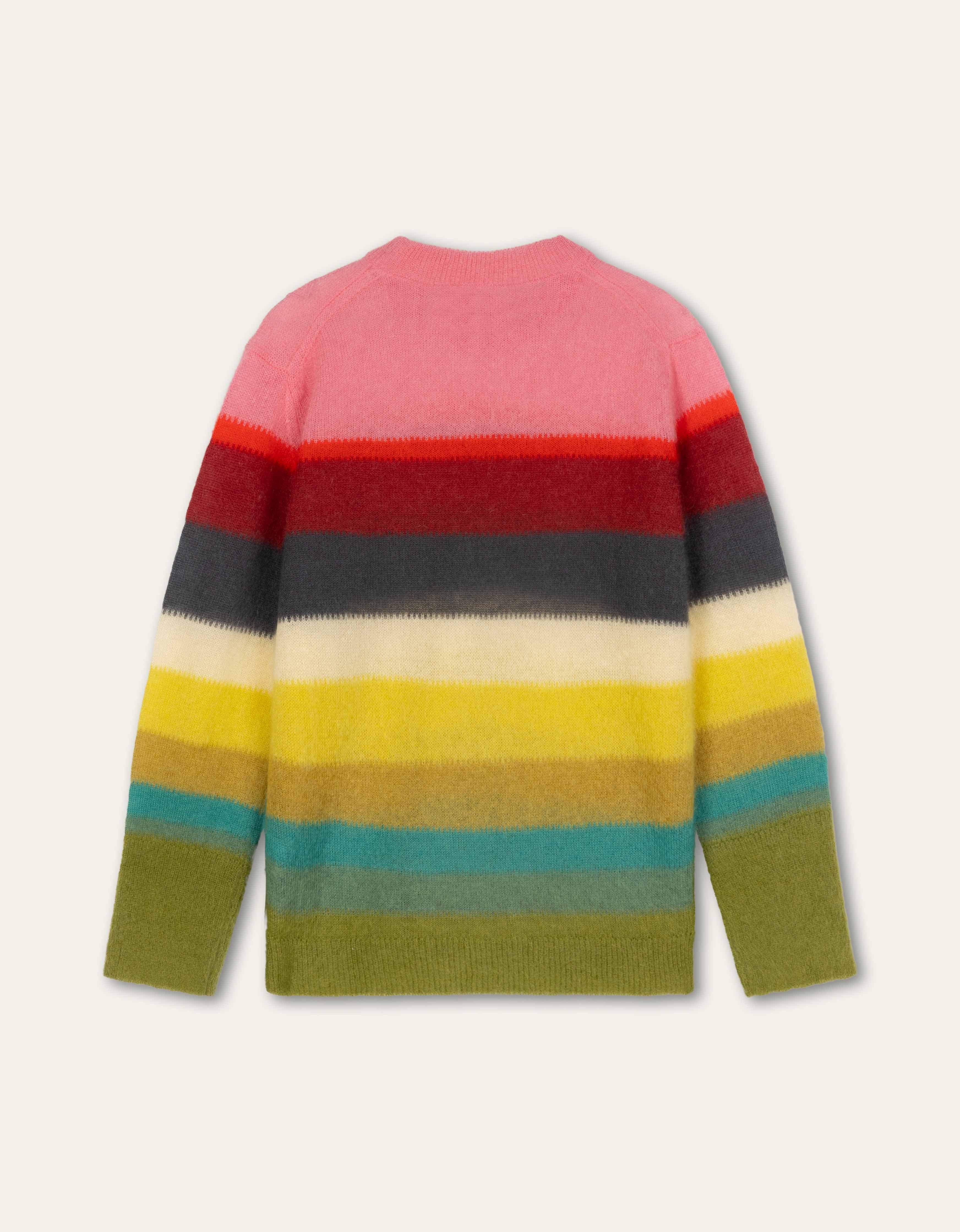 Kilda Knitted Crew Jumper in Aurora Red