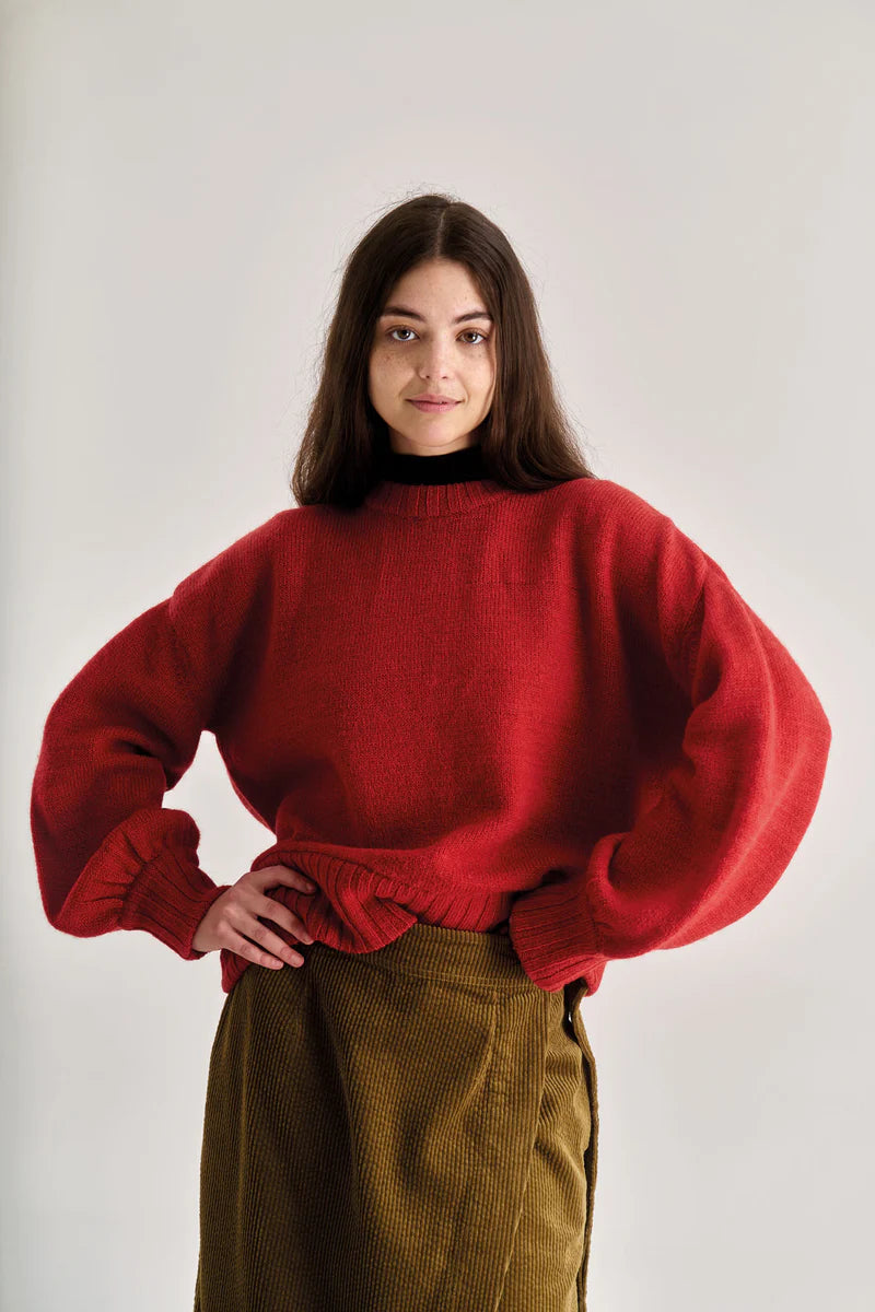 Paloma 100% Lambswool Jumper in Bright Red