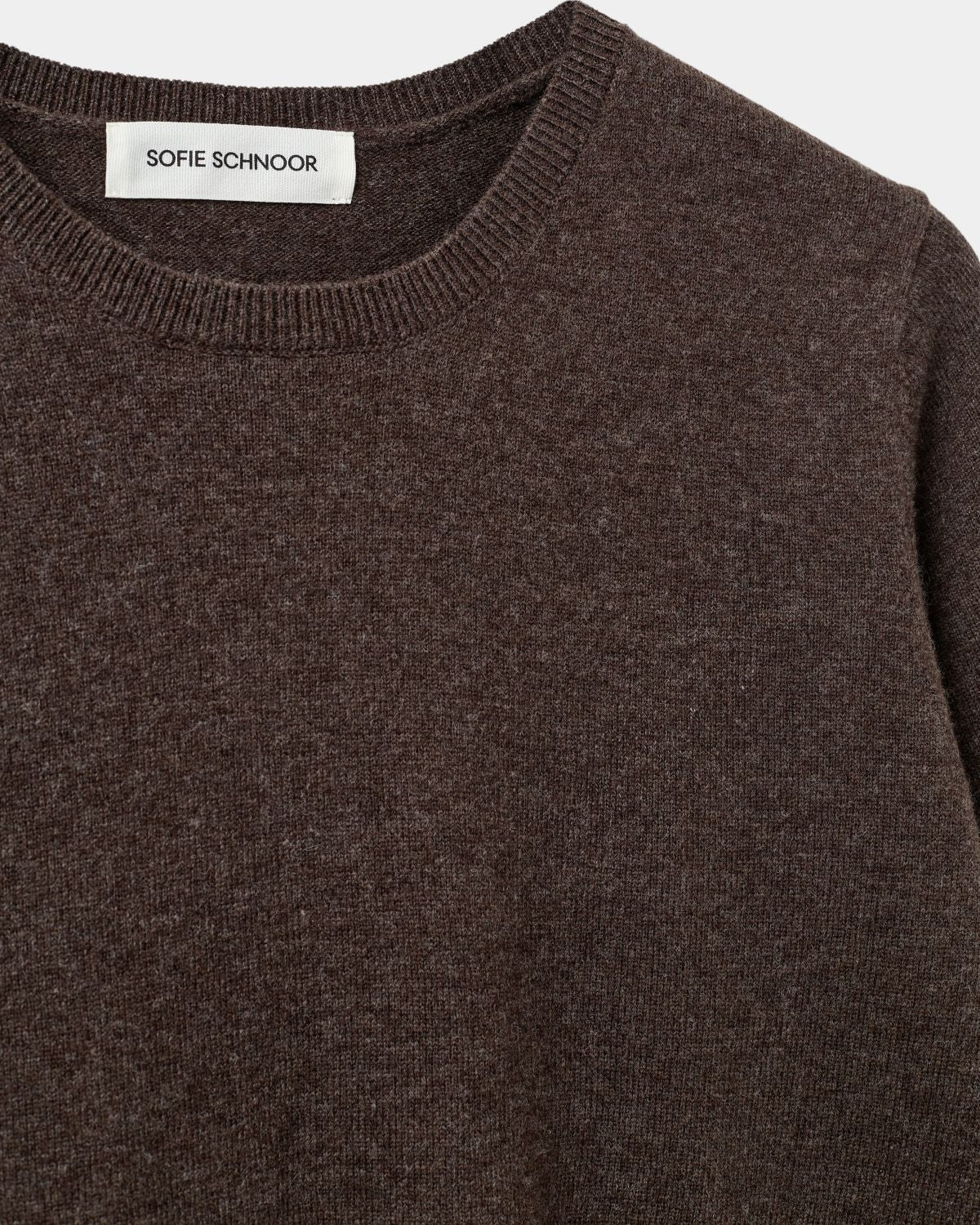 100% Merino Short Sleeved Cardigan in Brown Fudge