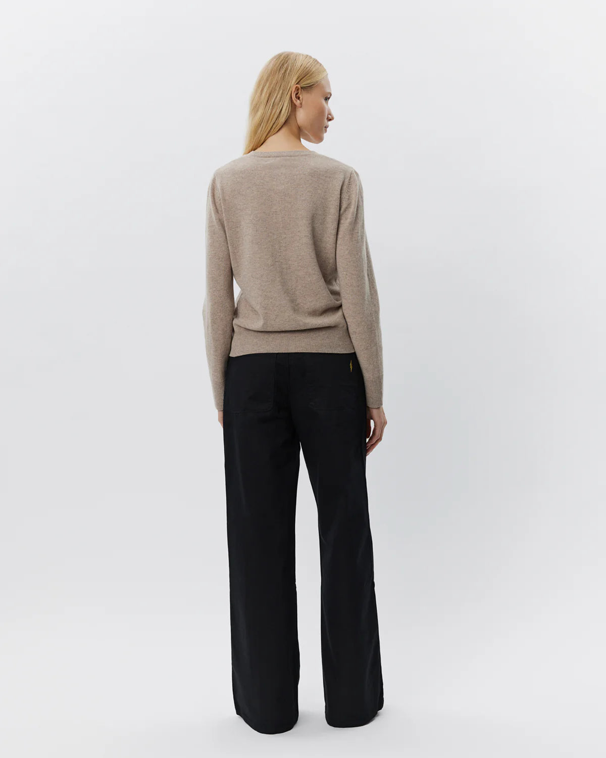 100% Merino Cardigan in Beige Melange