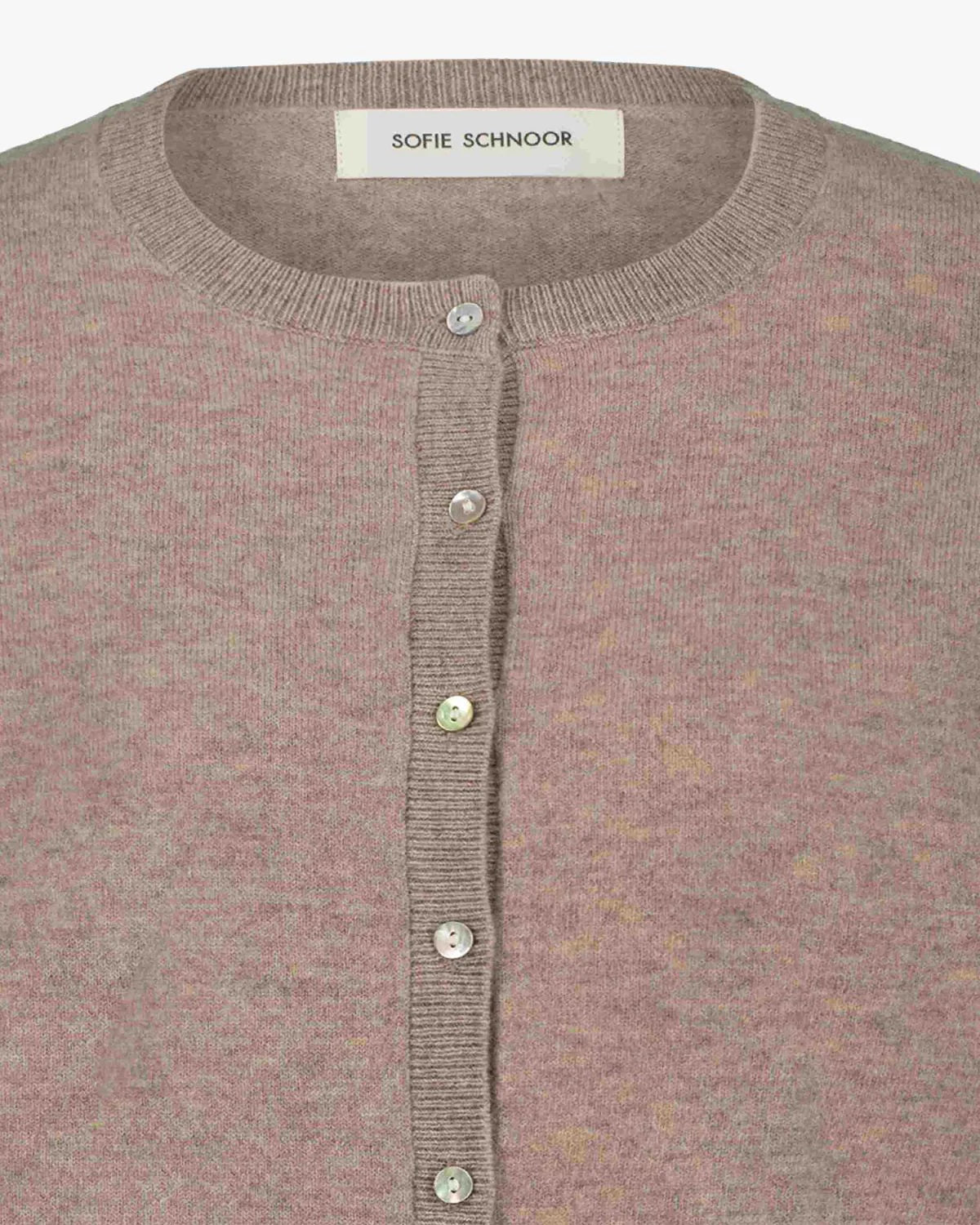 100% Merino Cardigan in Beige Melange